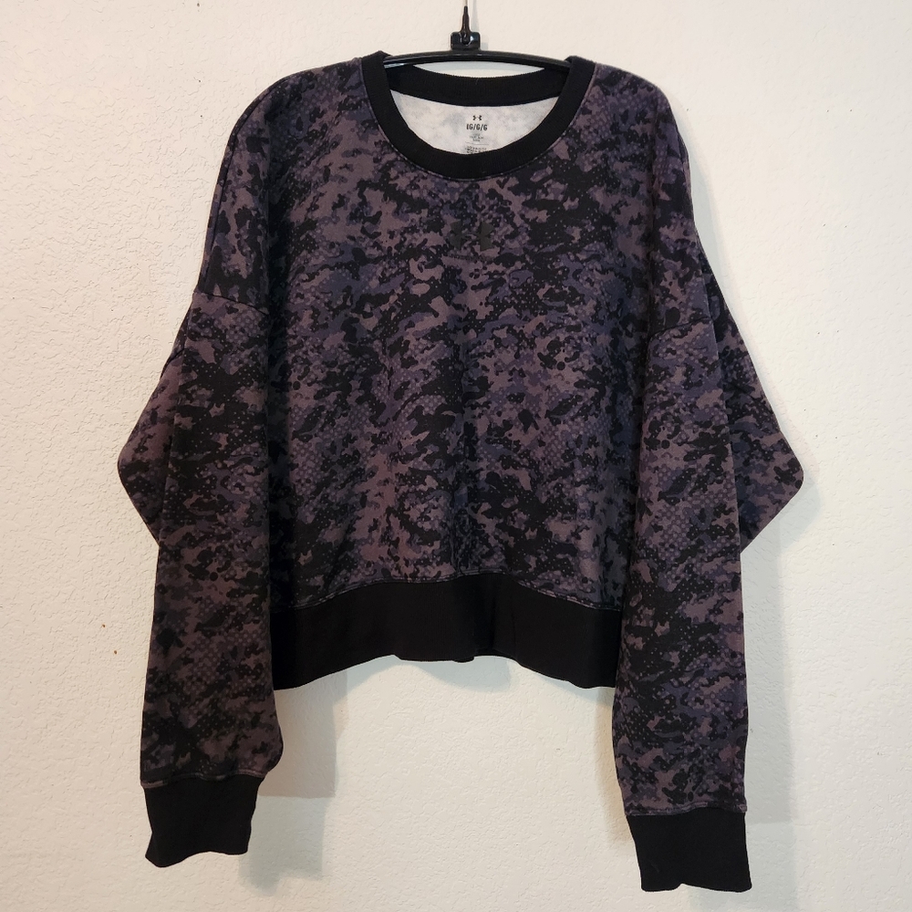 Under Armour Cropped Patterned Sweatshirt, Size Large